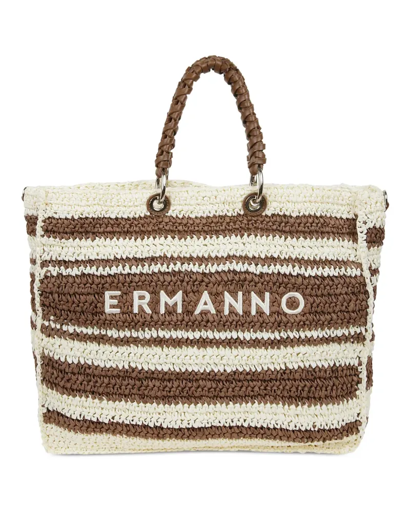 Ermanno Scervino striped tote bag - Nude Nude