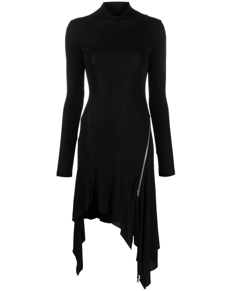 Blumarine Midikleid mit Stehkragen - Schwarz Schwarz