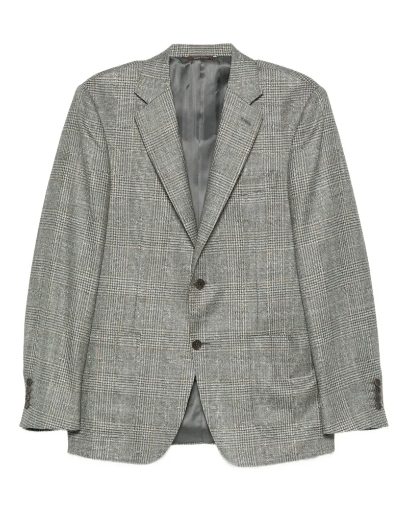 Canali Karierter Blazer mit zwei Knöpfen - Grau Grau