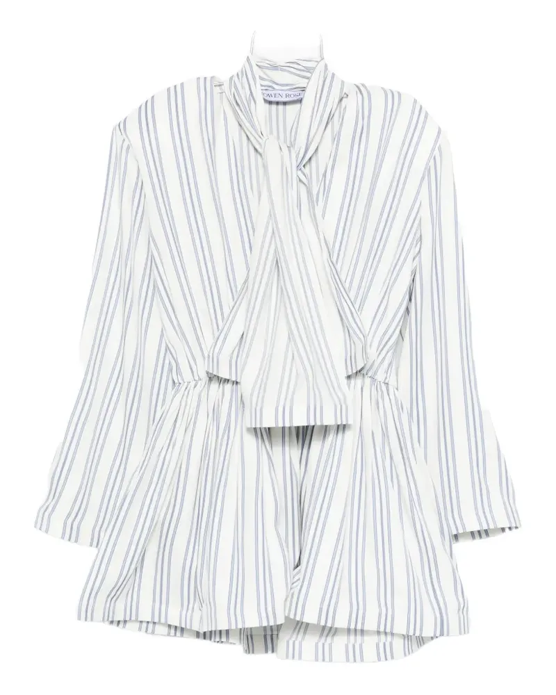 Rowen Rose scarf striped mini dress - Weiß Weiß