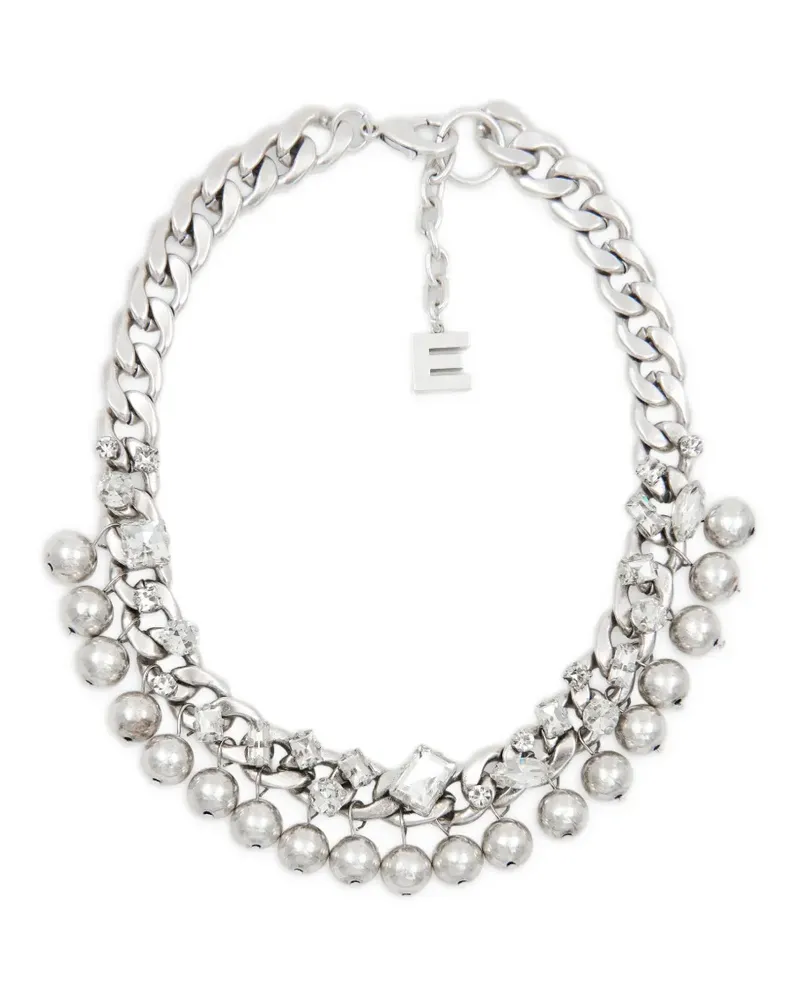 Essentiel rhinestone-embellished curb-chain necklace - Silber Silber