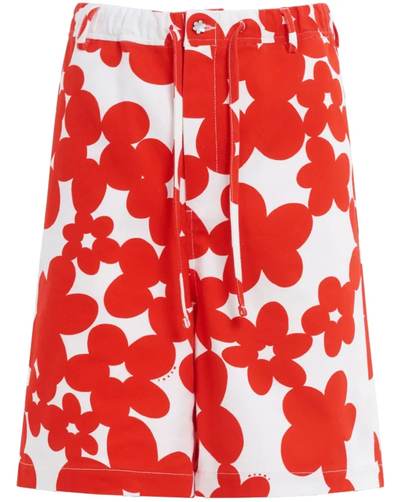 Marni Shorts mit Blumen-Print - Rot Rot