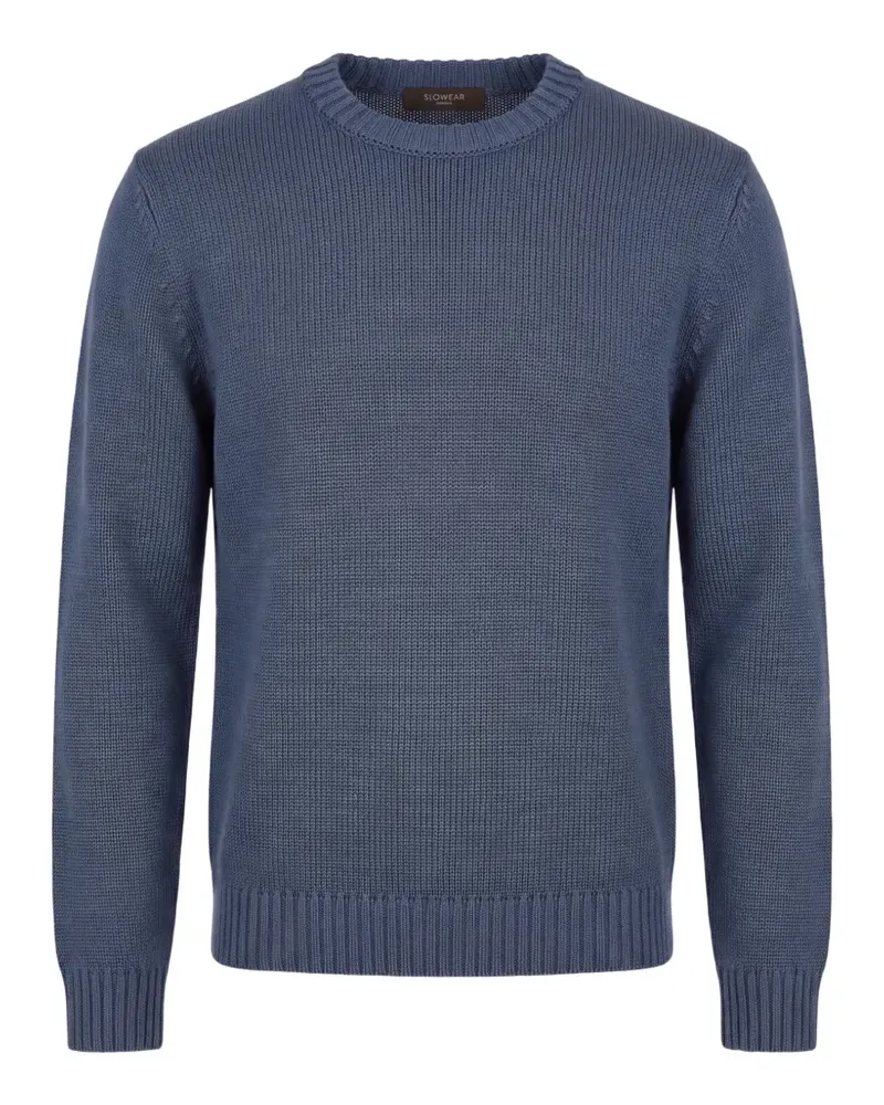 Slowear Gerippter Pullover - Blau Blau