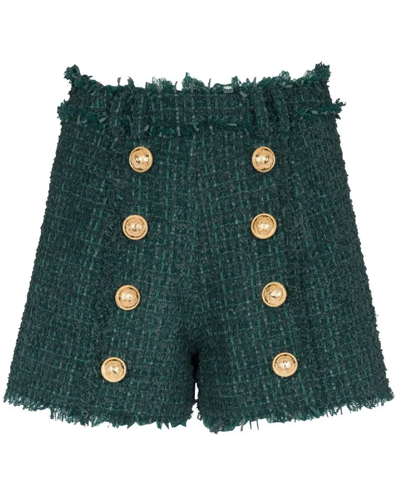 Balmain Shorts mit Knöpfen - Grün Grün