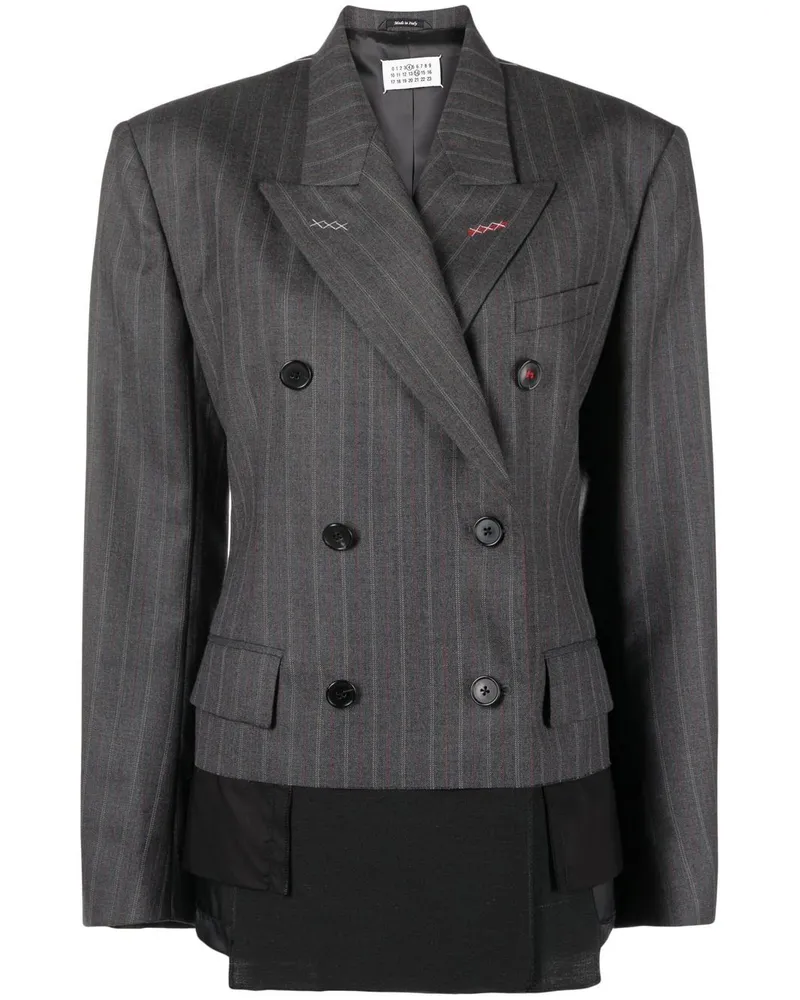 Maison Margiela Spliced Wollsakko mit Nadelstreifen - Grau Grau