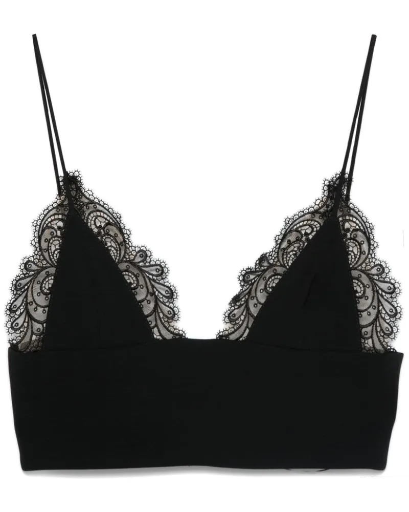 David Koma Cropped-Top mit Spitze - Schwarz Schwarz