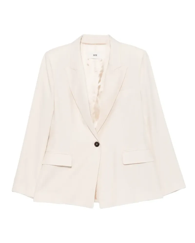 SOLOTRE single-breasted peaked-lapel jacket - Nude Nude