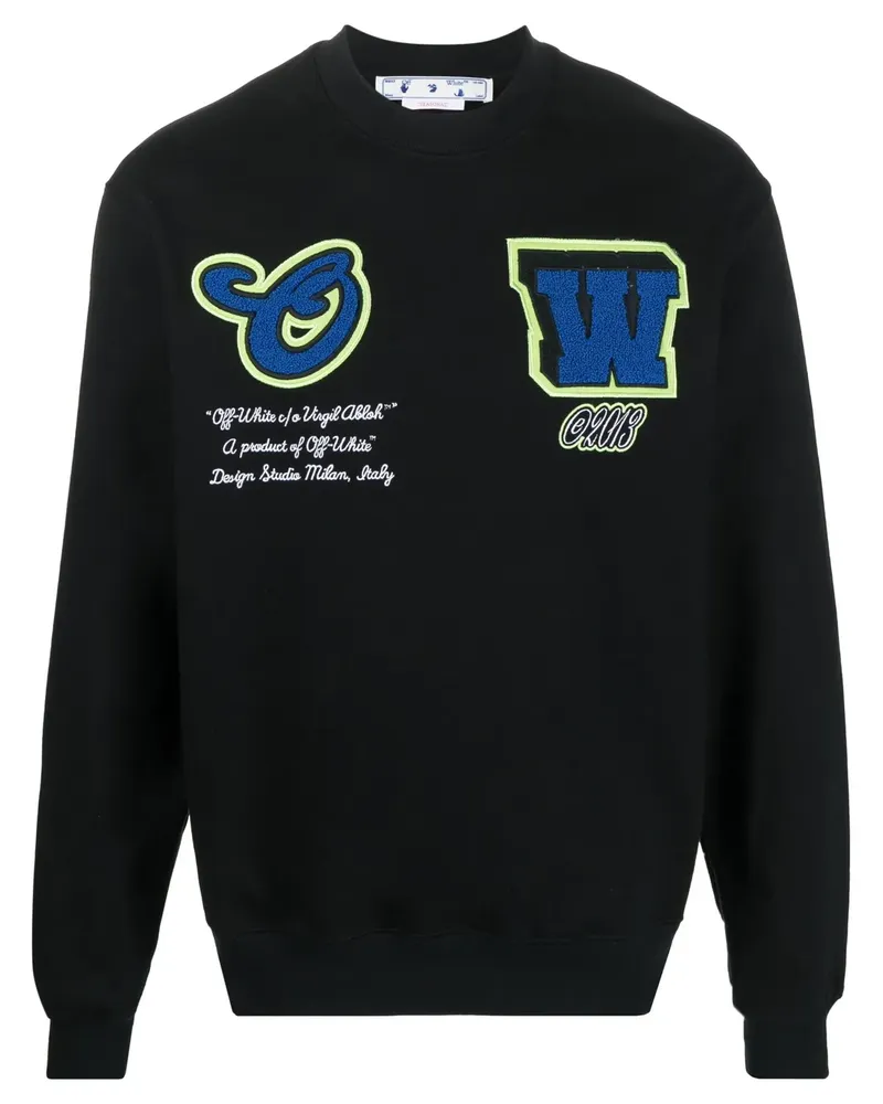 OFF-WHITE Sweatshirt mit Logo-Patches - Schwarz Schwarz