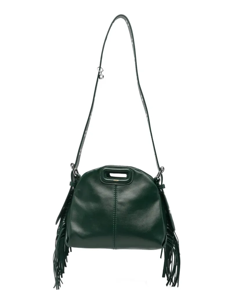 Maje mini Miss M fringe-trimmed leather tote bag - Grün Grün