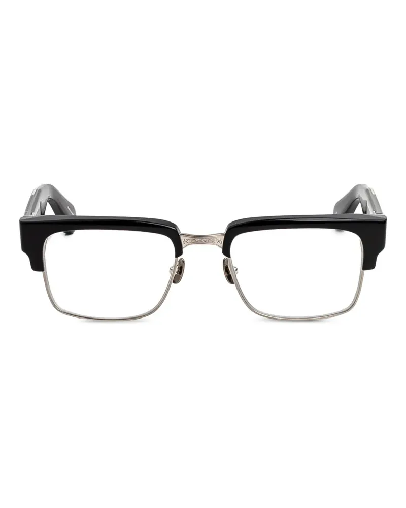 MATSUDA engraved square-frame glasses - Schwarz Schwarz