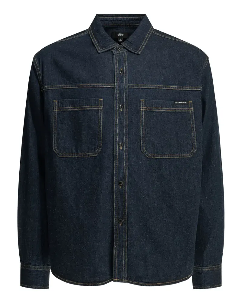 Stüssy Jeanshemd mit Kontrastnähten - Blau Blau