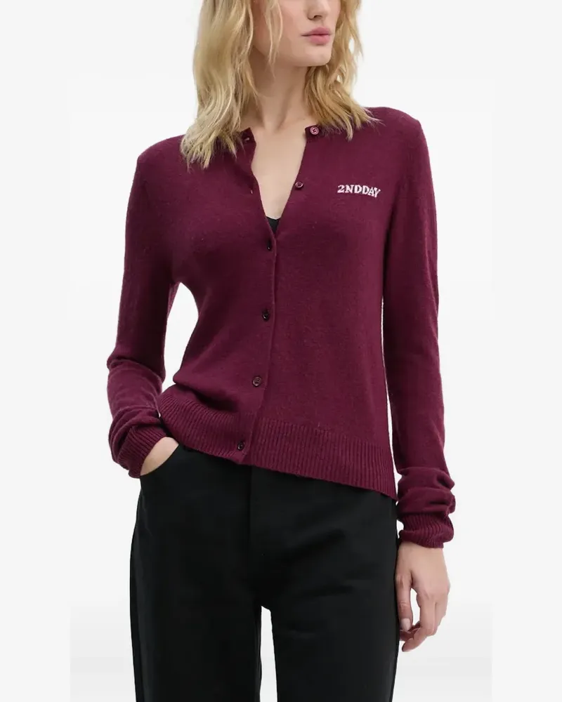 Day Birger et Mikkelsen Cardigan mit Intarsien-Logo - Violett Violett