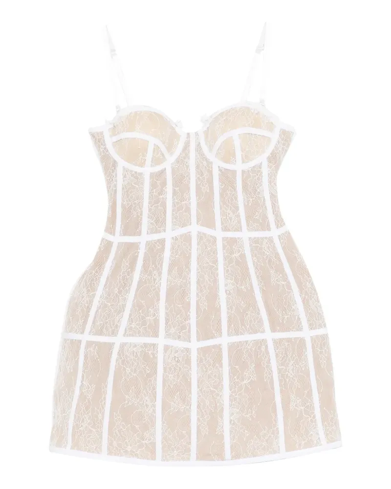 Giuseppe di Morabito lace panelled mini dress - Weiß Weiß