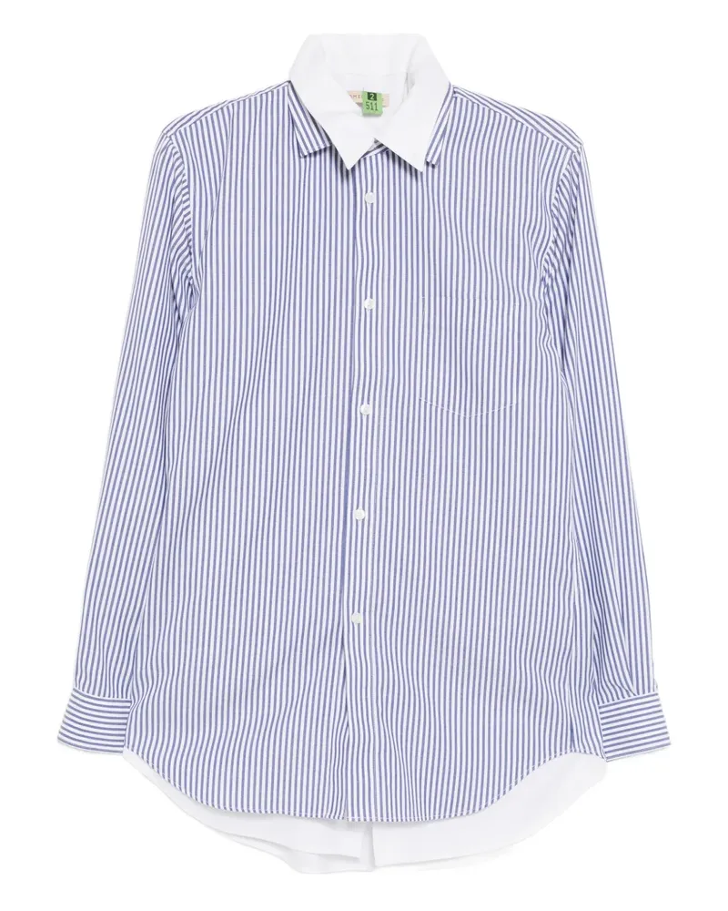 ROMEO HUNTE striped layered shirt - Blau Blau