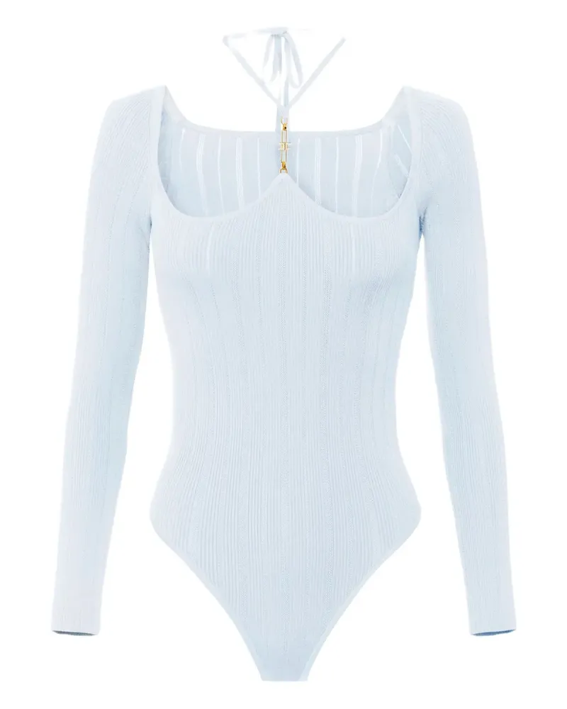 Elisabetta Franchi Gerippter Body - Weiß Weiß