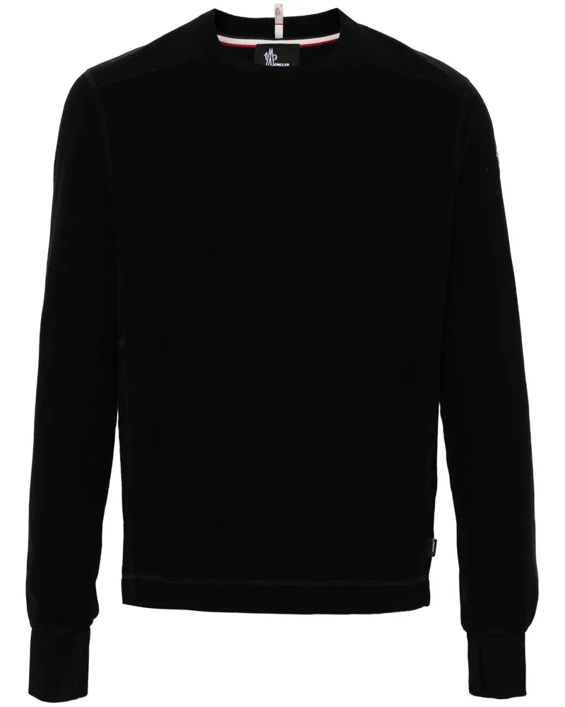 Moncler Sweatshirt mit Logo-Applikation - Schwarz Schwarz