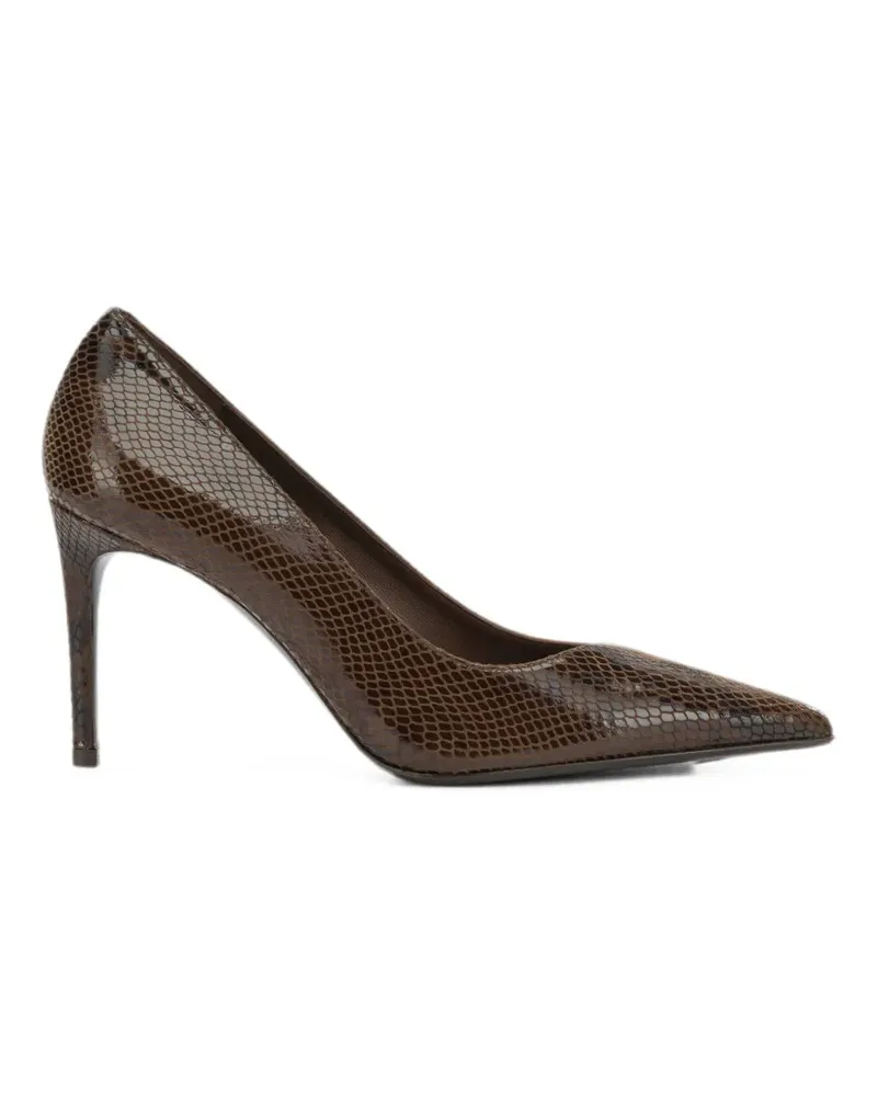 Sergio Levantesi snakeskin-effect pointed-toe pumps - Braun Braun