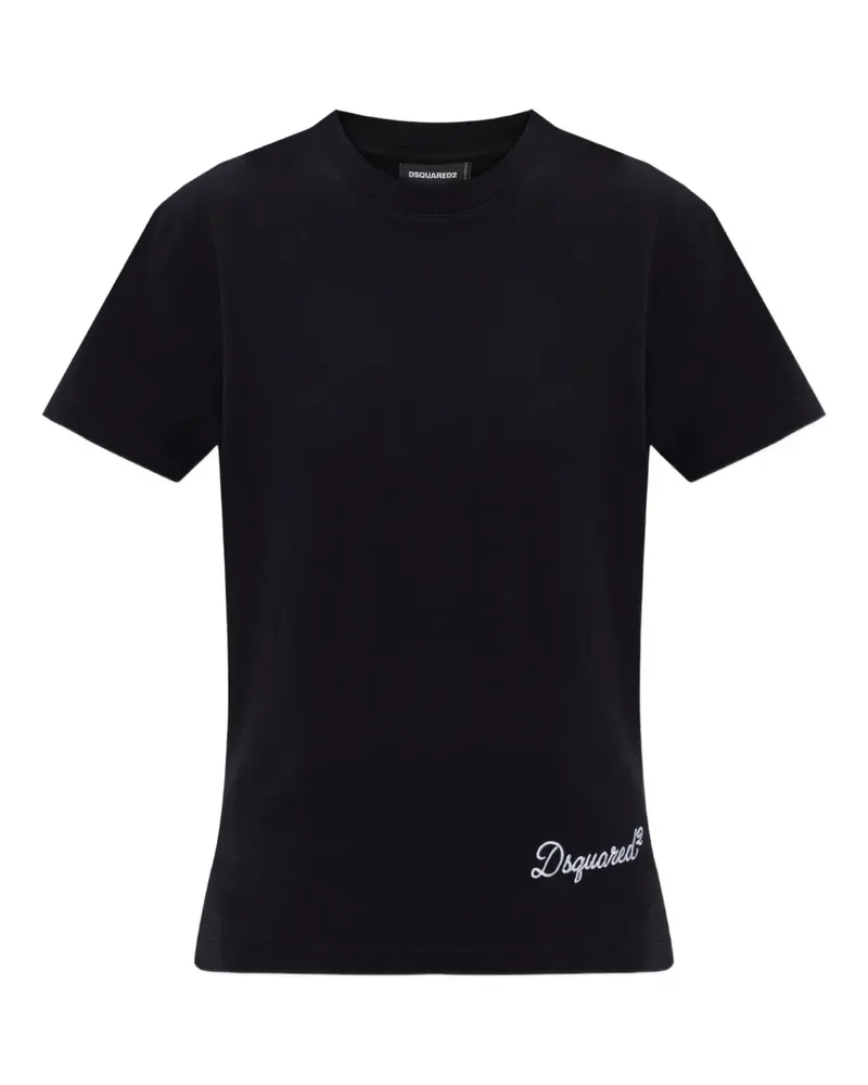 Dsquared2 T-Shirt mit Logo-Stickerei - Schwarz Schwarz