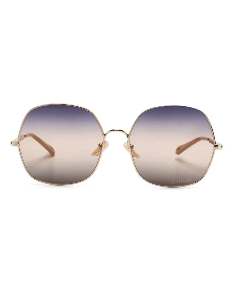 Chloé Sonnenbrille mit Oversized-Gestell - Gold Gold