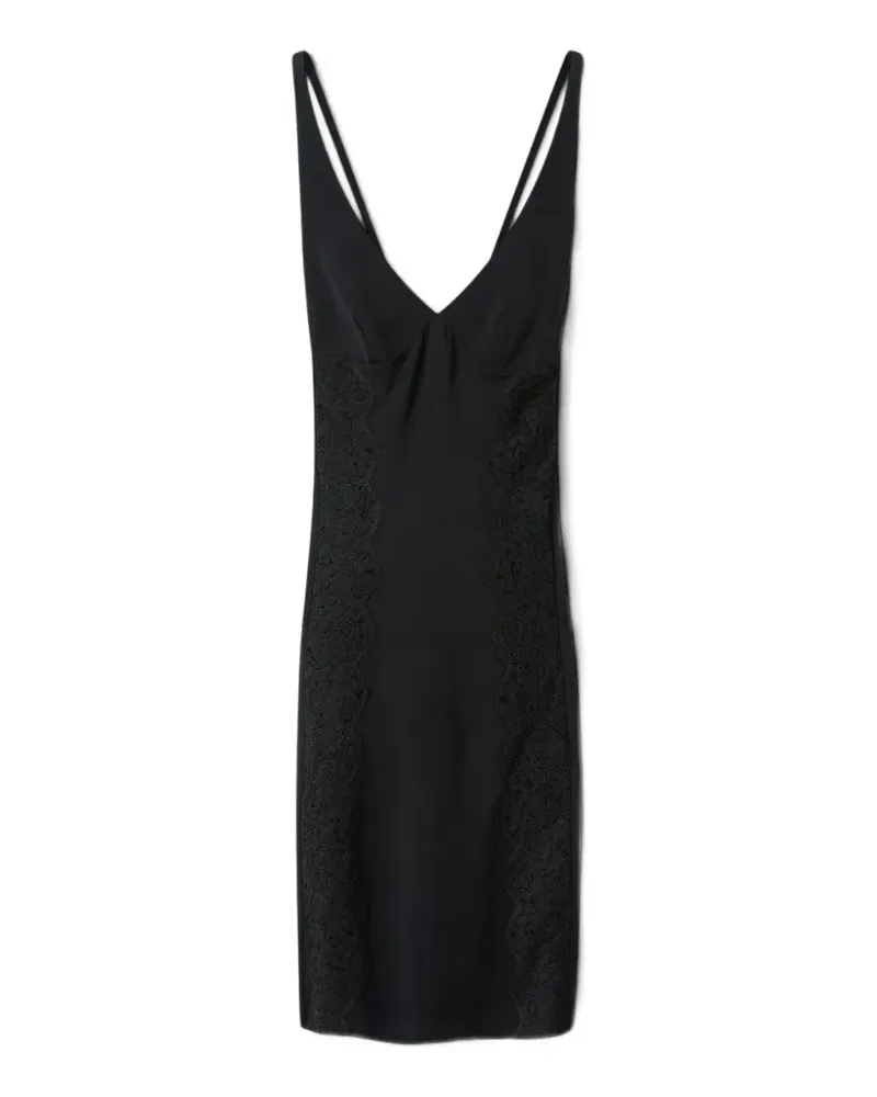 Stella McCartney Midikleid mit Spitzeneinsatz - Schwarz Schwarz