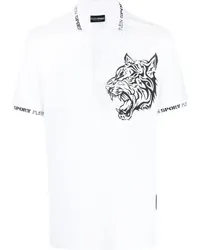 Philipp Plein Poloshirt mit Tiger-Print Weiß