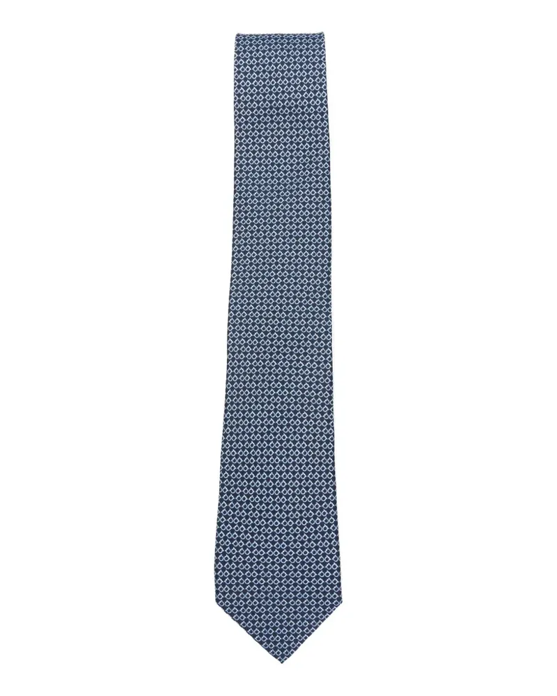 Ferragamo Chicca Gancini-pattern tie - Blau Blau