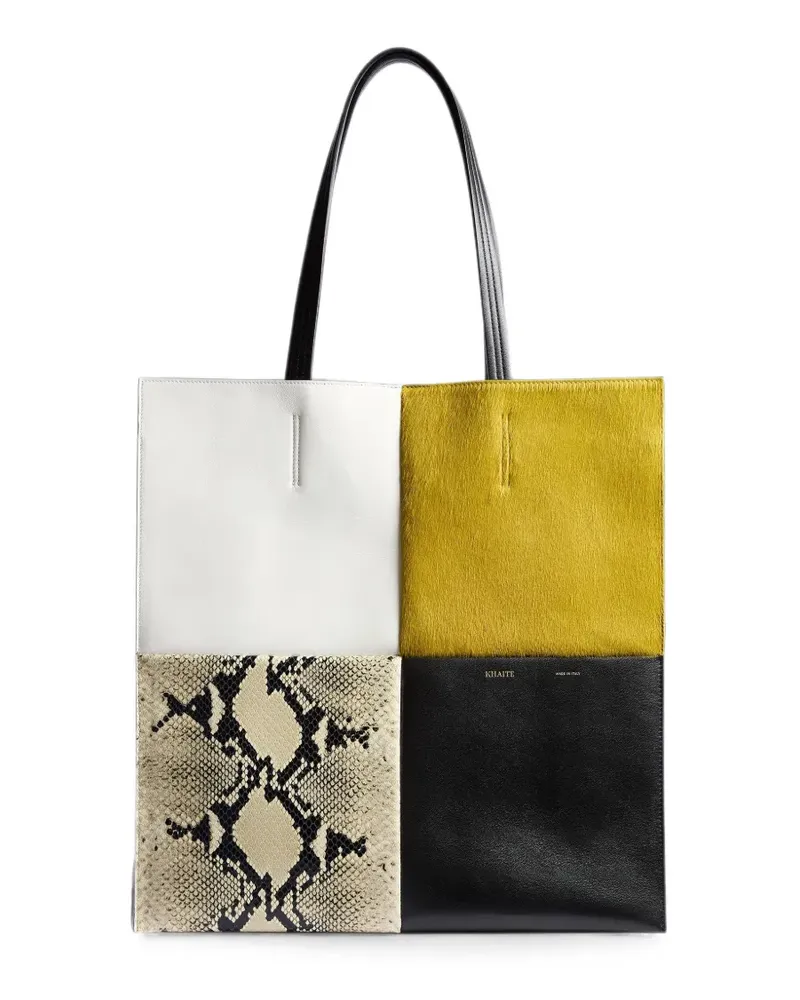 KHAITE Piper patchwork tote in fern-multi - Schwarz Schwarz
