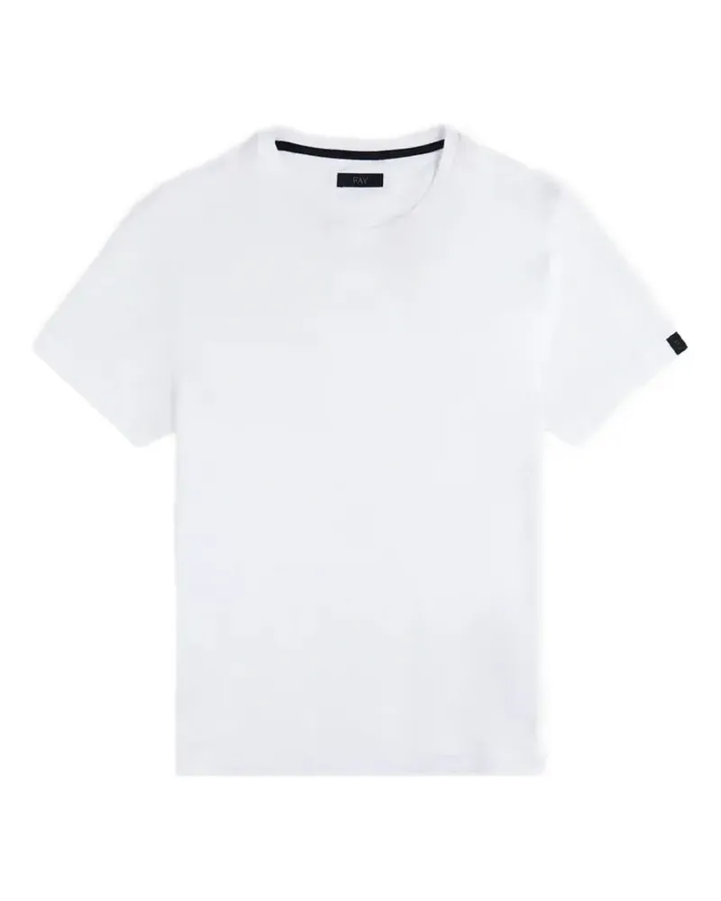Fay T-Shirt mit Logo-Patch - Weiß Weiß