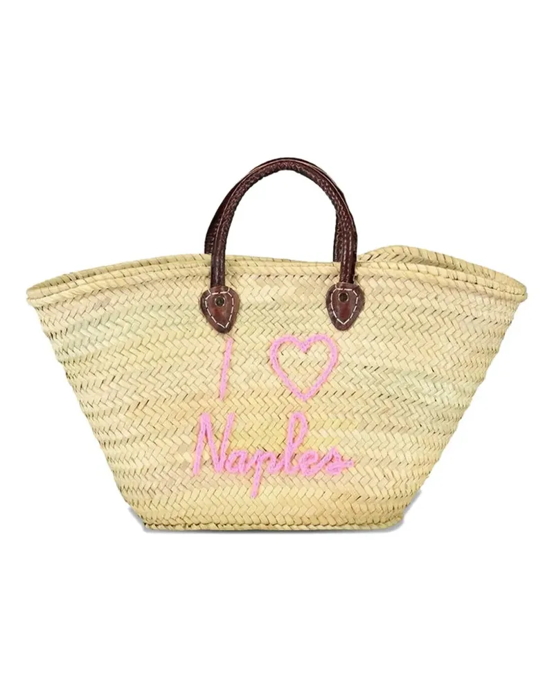Poolside I Love Naples tote bag - Nude Nude
