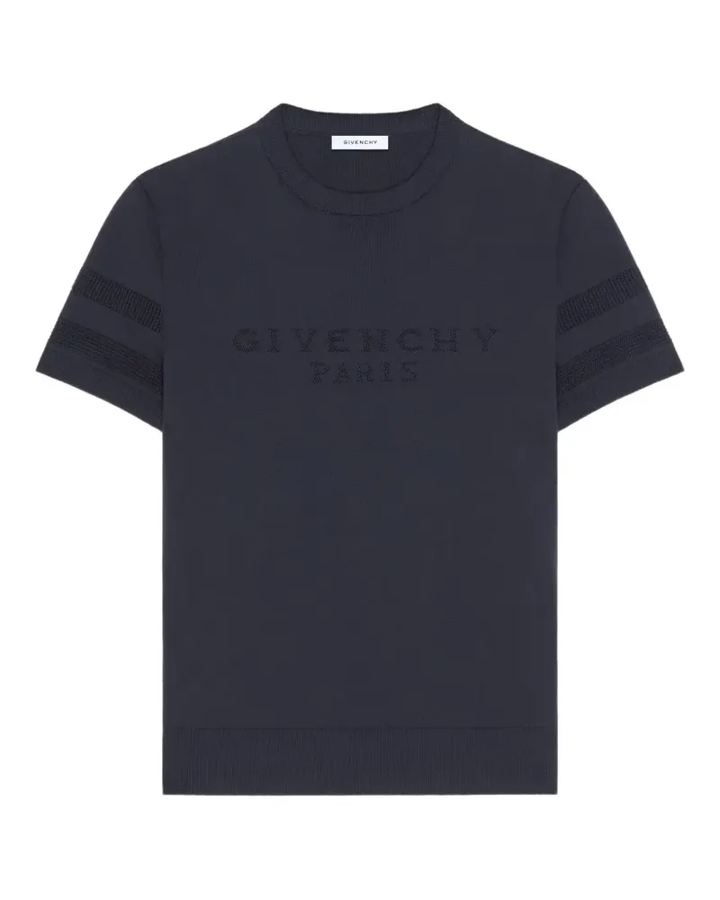 Givenchy T-shirt in cotton-knit with  Paris-jacquard - Schwarz Schwarz