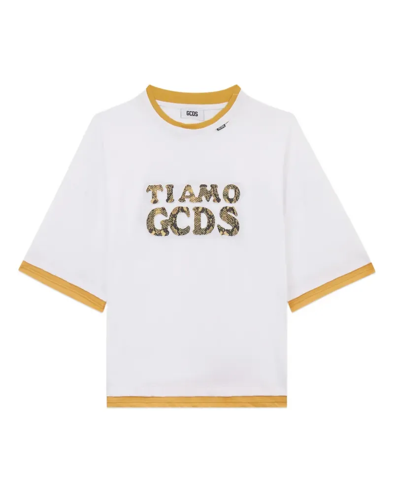 GCDS T-Shirt mit rundem Ausschnitt - Weiß Weiß