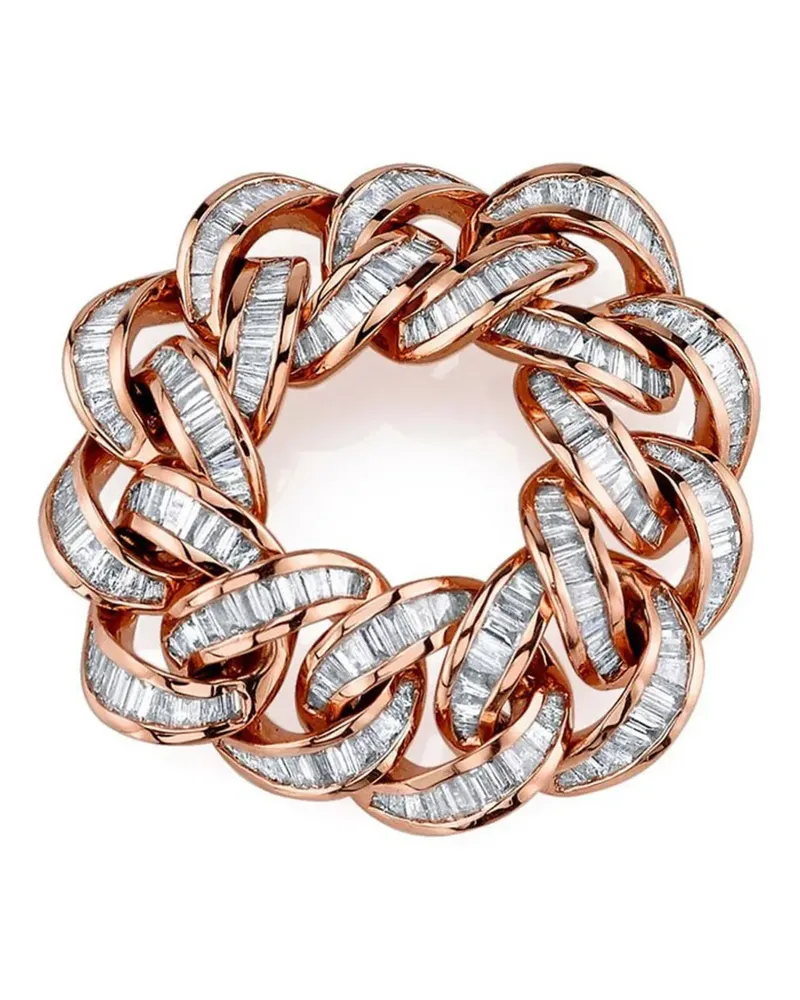SHAY 18kt Essentiell Link Weißgoldring mit Diamant - Rosa Rosa