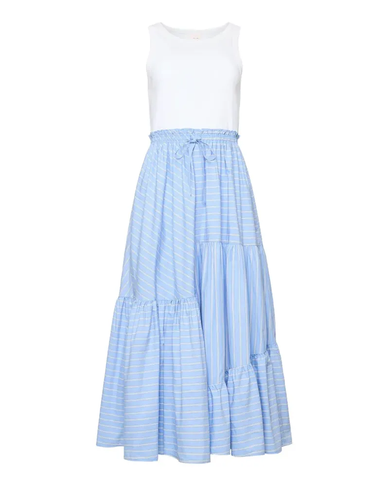 Cinq à Sept Robyn striped ruffled midi dress - Blau Blau