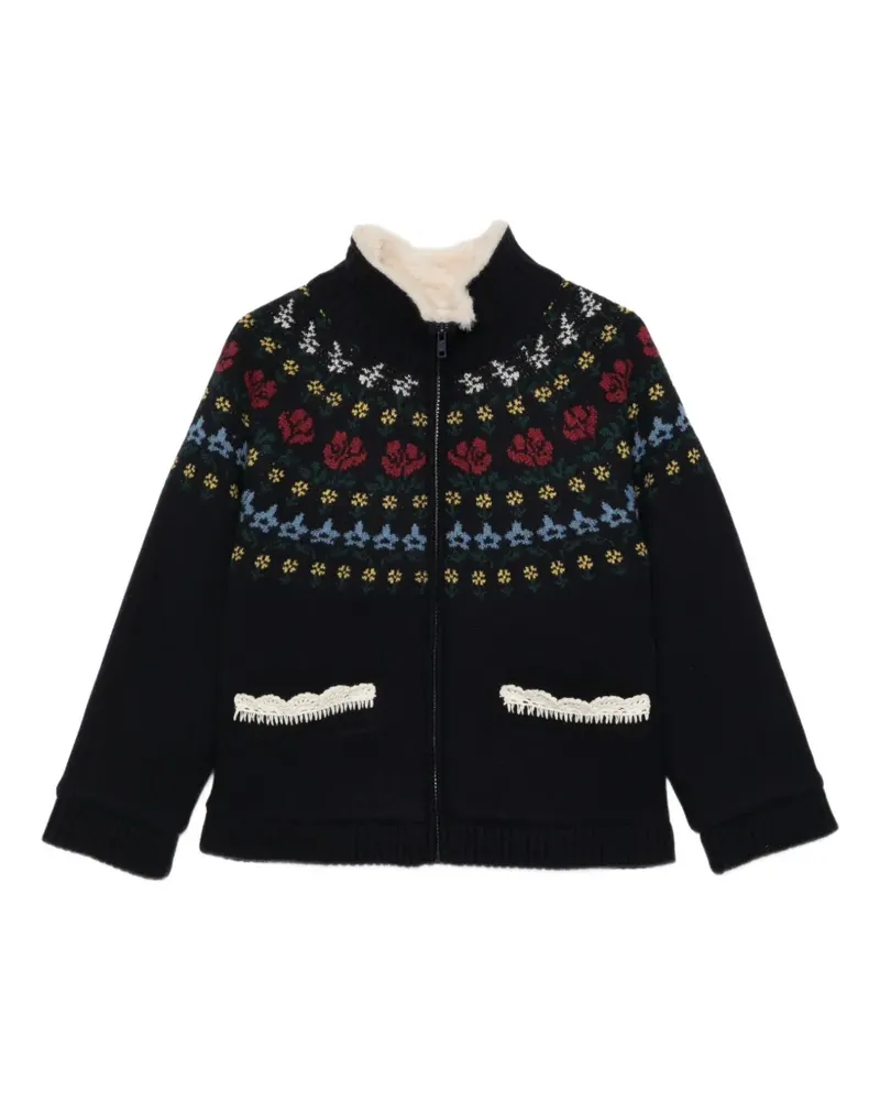 Sea Fair Isle Jacke mit Shearling-Kragen - Blau Blau