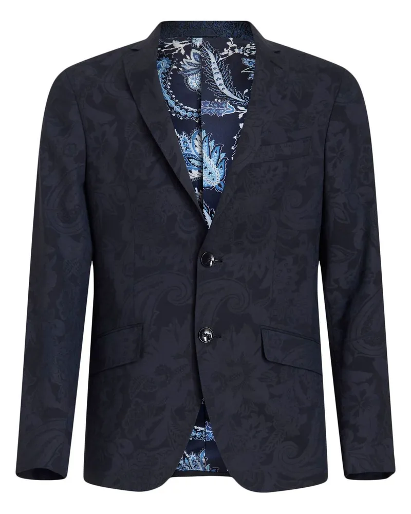 Etro Sakko mit Jacquardmuster - Blau Blau