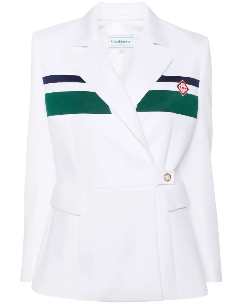 Casablanca Paris Doppelreihiger Blazer mit Logo - Weiß Weiß