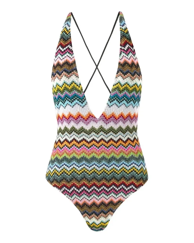 Missoni Badeanzug mit V-Ausschnitt - Rosa Rosa