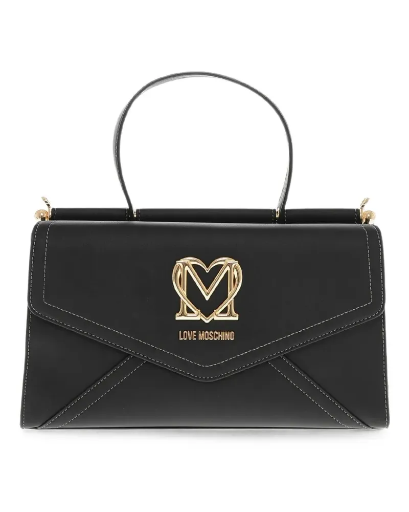 Moschino logo-plaque tote bag - Schwarz Schwarz