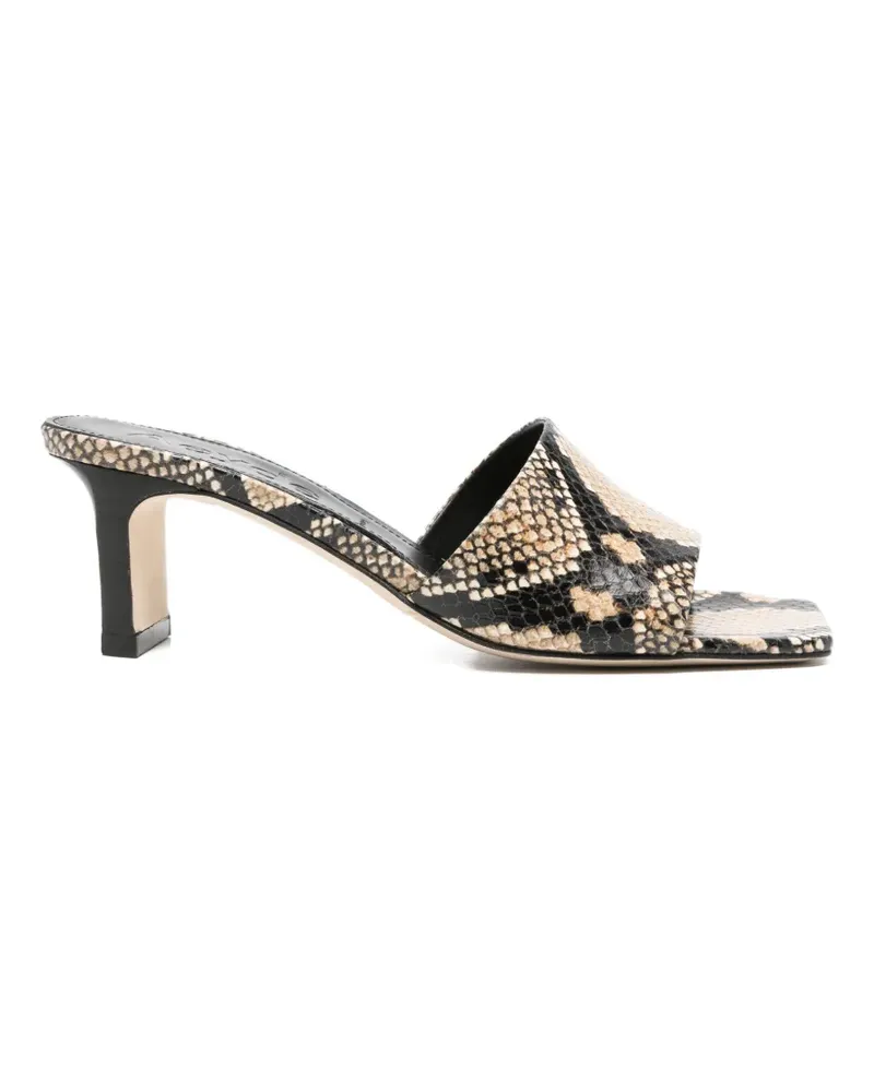 aeyde Jessie snakeskin-print sandals - Nude Nude