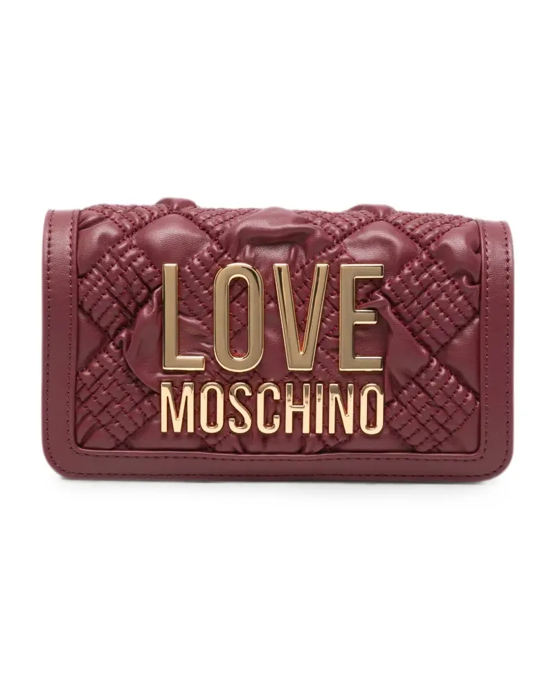 Moschino quilted logo-plaque crossbody bag - Rot Rot