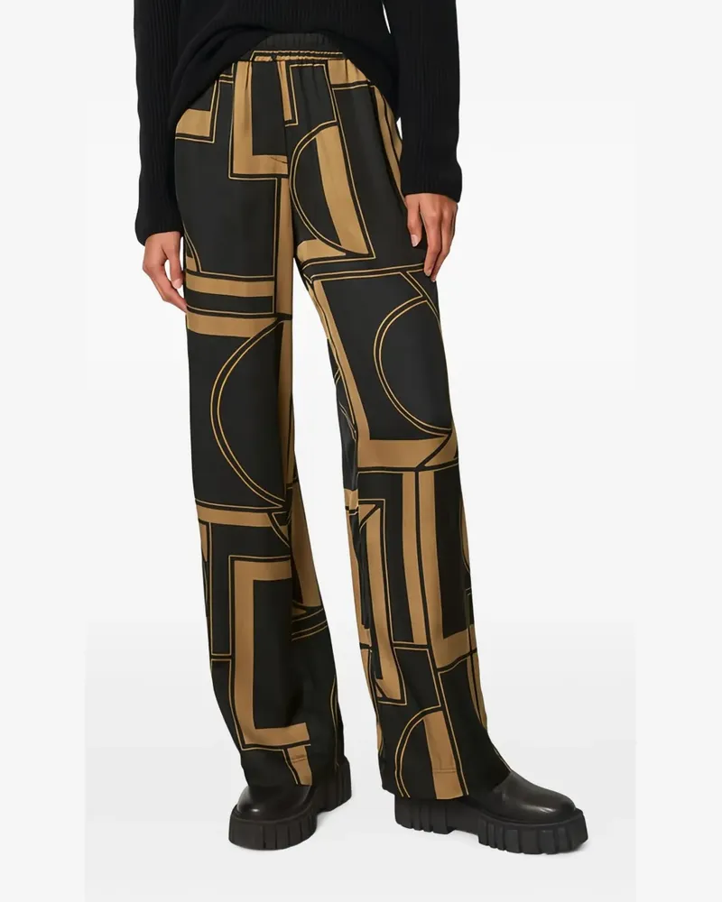 Marc O'Polo Hose mit geometrischem Print - Schwarz Schwarz