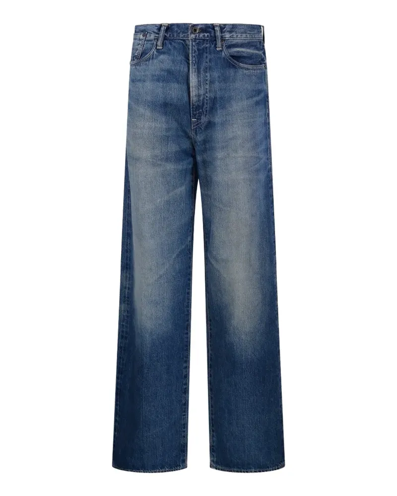 KURO Standard faded straight-leg jeans - Blau Blau