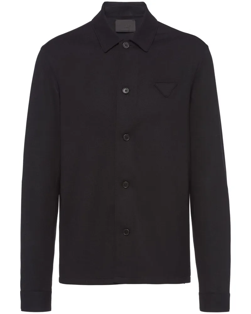 Prada Hemd mit Triangel-Logo - Schwarz Schwarz