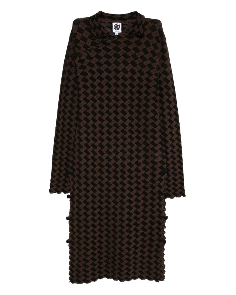 YANYAN KNITS Wollkleid aus Jacquard - Braun Braun