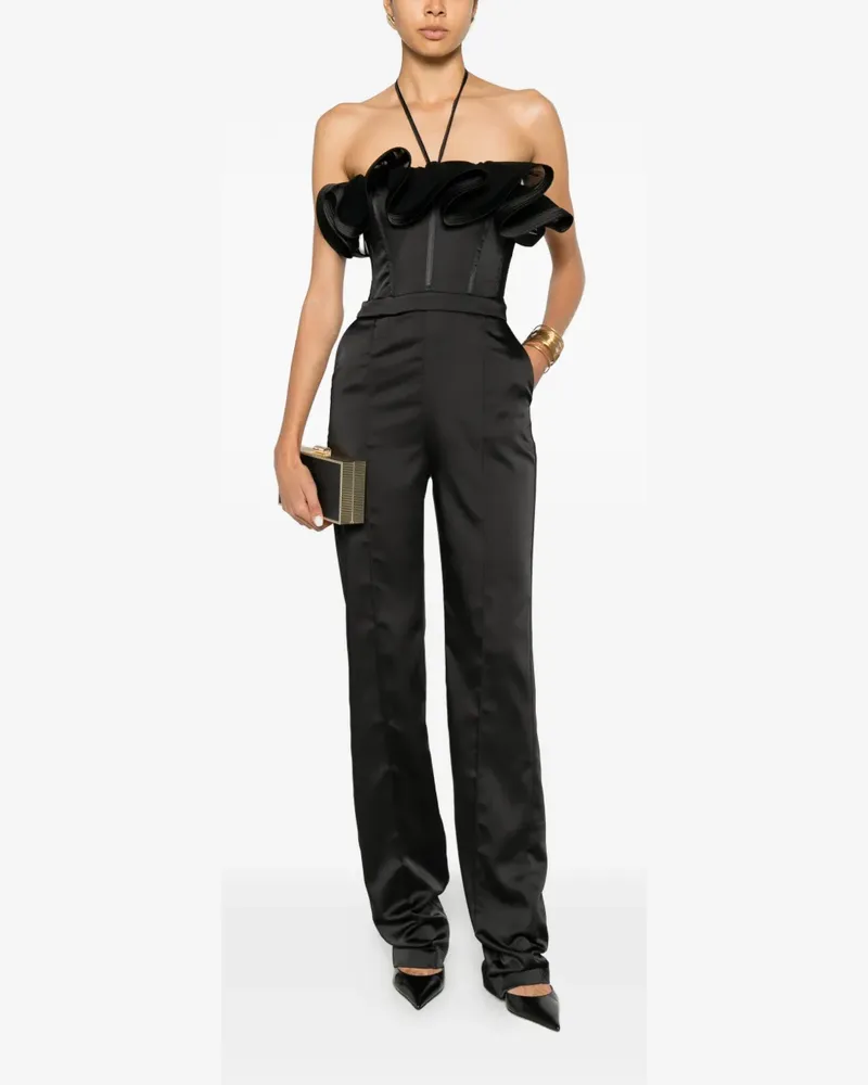 Elisabetta Franchi ruffled corset-style jumpsuit - Schwarz Schwarz