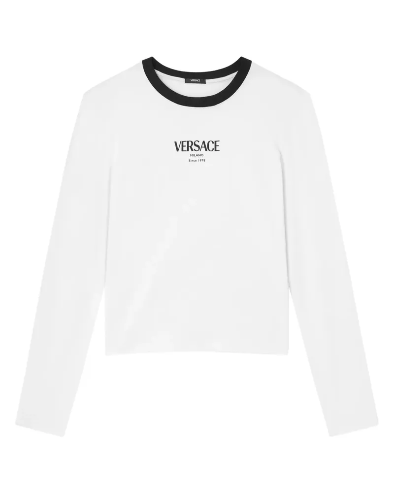 Versace long-sleeved logo-motif top - Weiß Weiß