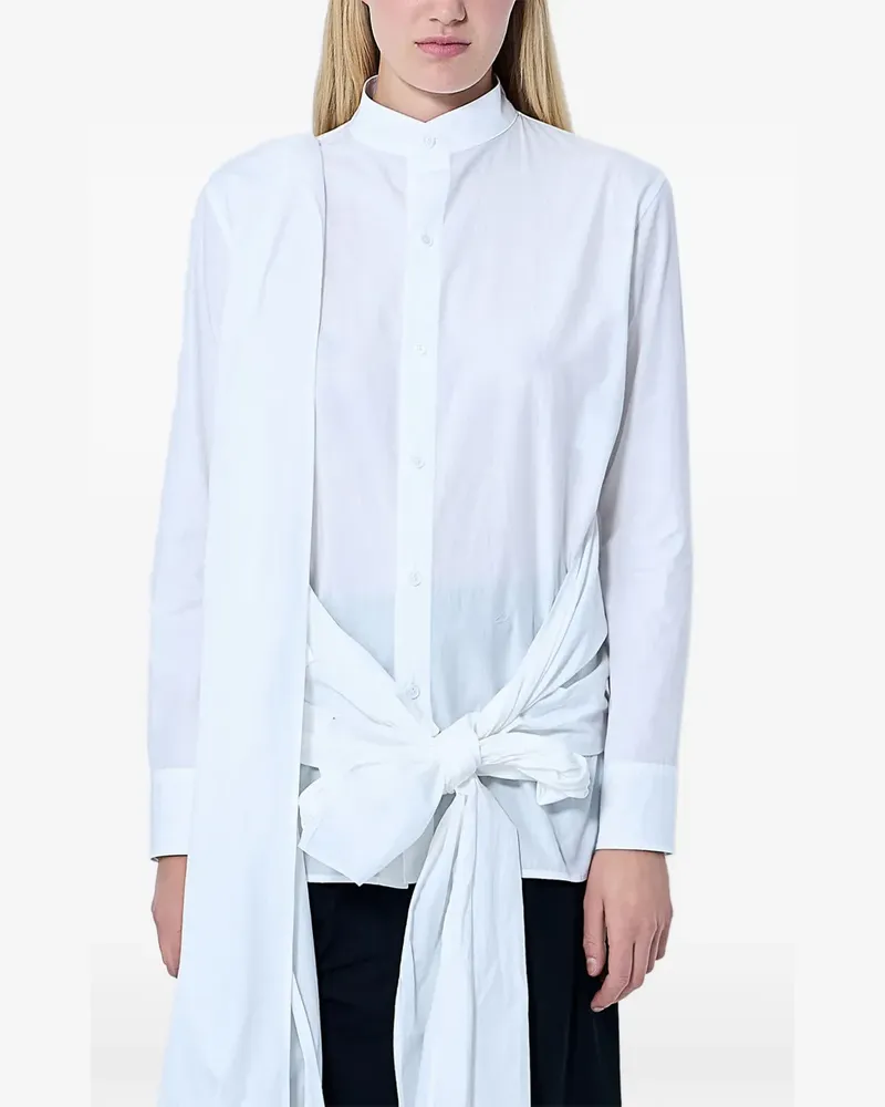 Yohji Yamamoto button-down extended tie detail shirt - Weiß Weiß
