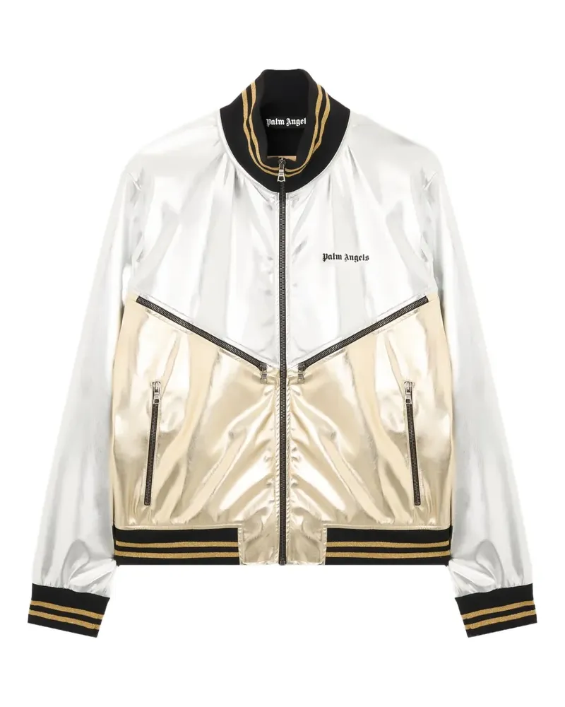 Palm Angels laminated coated track jacket - Silber Silber
