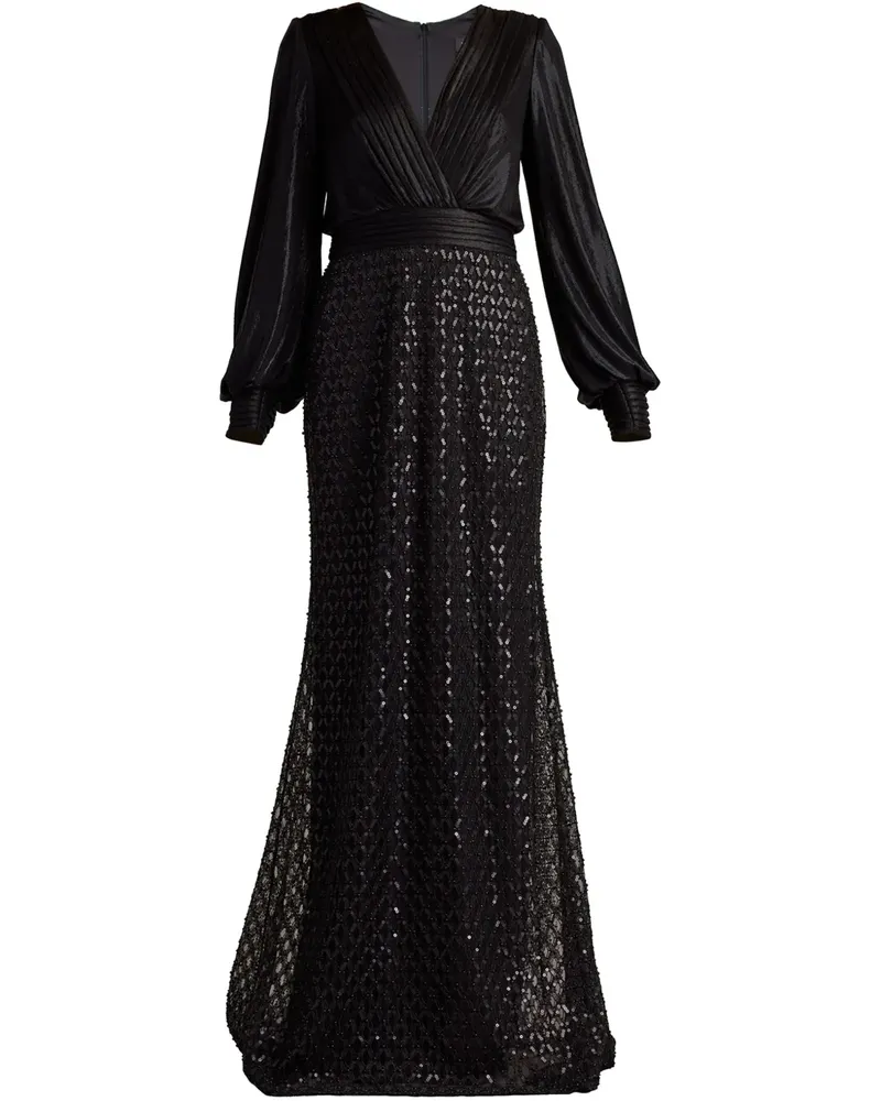 Tadashi Shoji Maxikleid mit Pailletten - Schwarz Schwarz