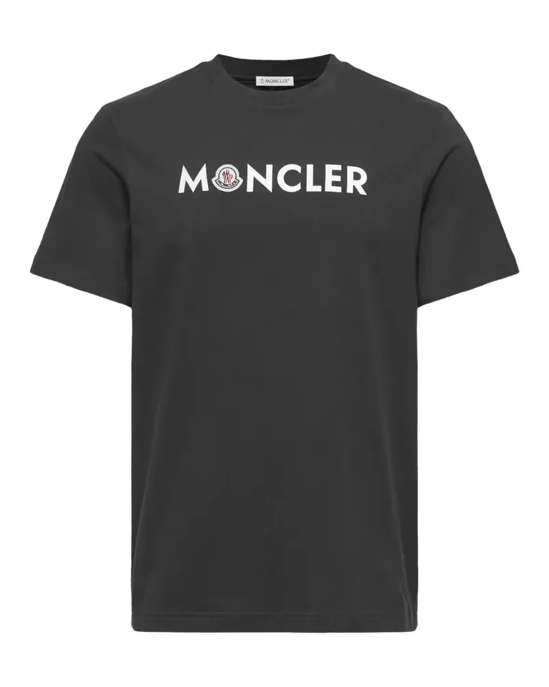 Moncler T-Shirt mit Logo-Print - Schwarz Schwarz